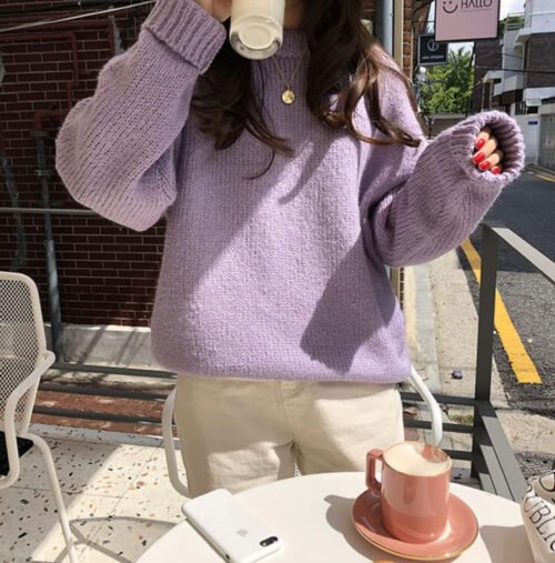 YHWW Ladies Sweater,10 Colors Pink Women Sweater Pullover Female Knitting Overszie Long Sleeve Loose Knitted Outerwear Womens - Image 6