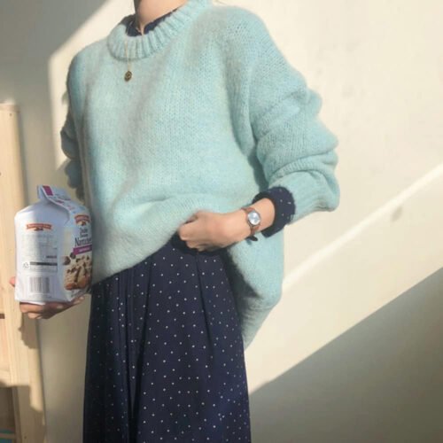 YHWW Ladies Sweater,10 Colors Pink Women Sweater Pullover Female Knitting Overszie Long Sleeve Loose Knitted Outerwear Womens - Image 8