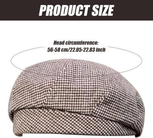 Joygoodta Beret Hats for Women, Vintage Winter Beret Hats, Soft Acrylic Fibers Womens Hat, Fashion Cap, Elegant Plaid, Warm & Windproof for Winter Coffee - Image 4