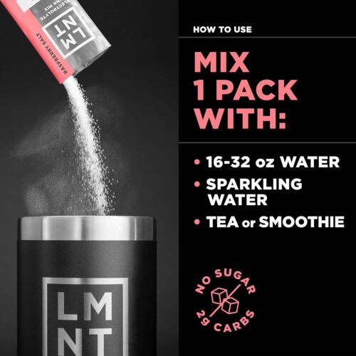 LMNT Zero Sugar Electrolytes - Raspberry Salt | Drink Mix | 30-Count - Image 5