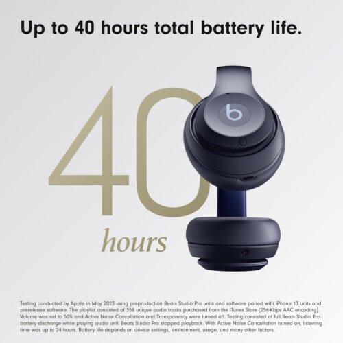 Beats Studio Pro - Wireless Bluetooth Noise Cancelling Headphones - Personalized Spatial Audio, USB-C Lossless Audio, Apple & Android Compatibility, Up to 40 Hours Battery Life - Navy - Image 3