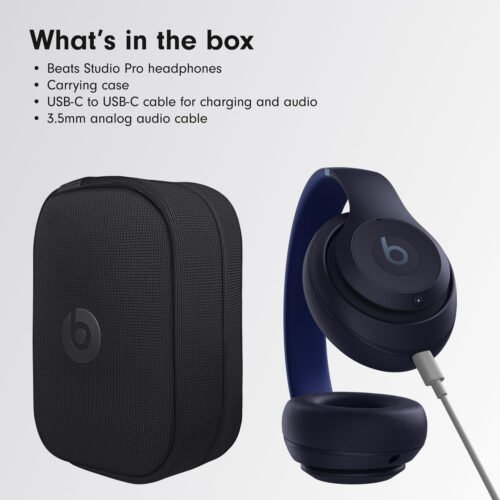 Beats Studio Pro - Wireless Bluetooth Noise Cancelling Headphones - Personalized Spatial Audio, USB-C Lossless Audio, Apple & Android Compatibility, Up to 40 Hours Battery Life - Navy - Image 6