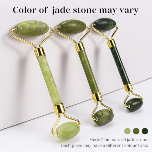 BAIMEI Gua Sha & Jade Roller Facial Tools Face Roller and Gua Sha Set for Puffiness and Redness Reducing Skin Care Routine, Self Care Gift for Men Women - Xiuyan Jade - Image 8