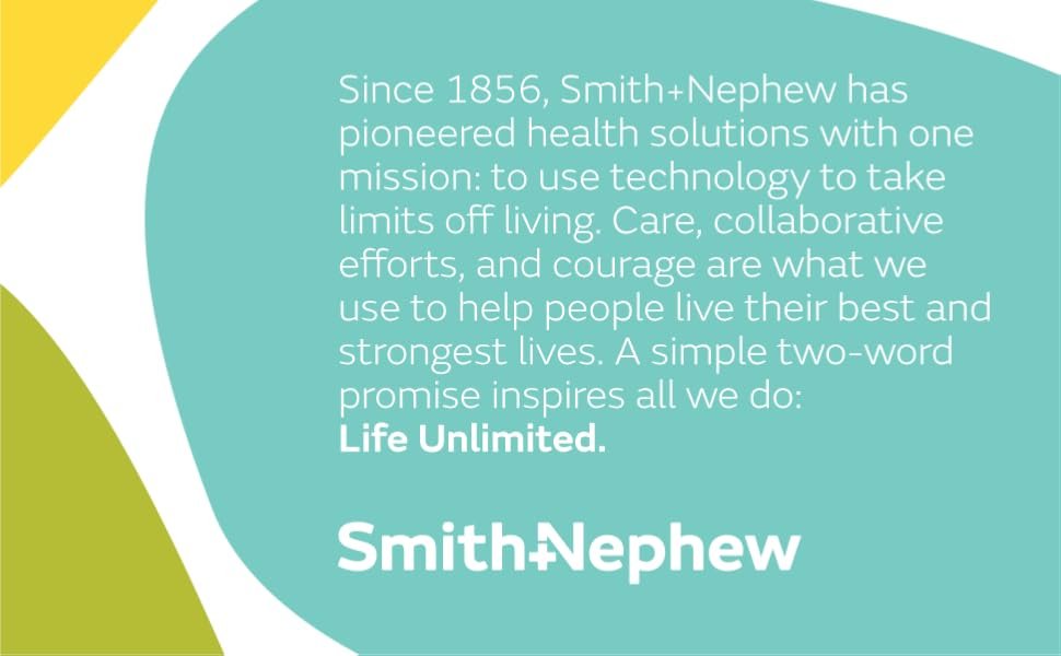 The Smith+Nephew wound care supplies mission. Text reads, "Take limits off living."