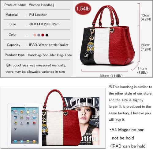 Purses and Handbags for Women Top Handle Bags Leather Satchel Totes Shoulder Bag with Multiple Pockets - Image 2