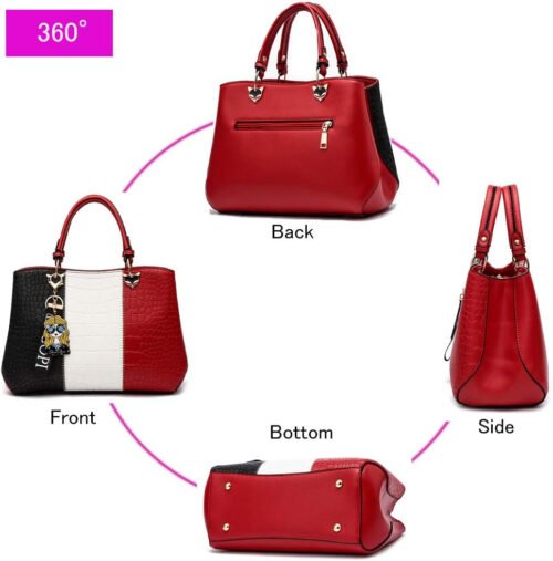 Purses and Handbags for Women Top Handle Bags Leather Satchel Totes Shoulder Bag with Multiple Pockets - Image 6