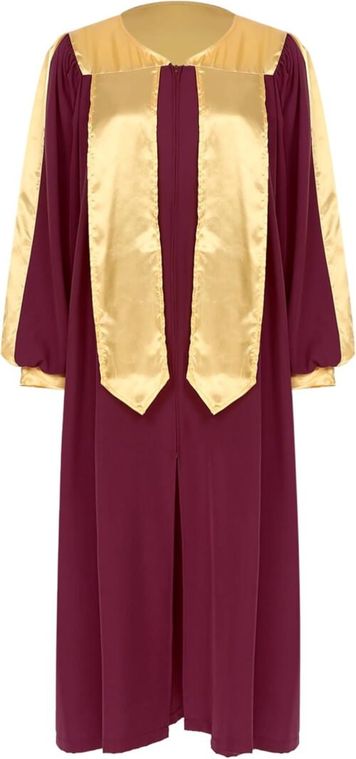 iiniim Unisex Womens Mens Choir Robe for Church V-neck Long Sleeve Judge Robe Graduation Gown - Image 3
